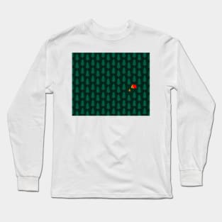 Trees Tent Pattern Black Long Sleeve T-Shirt